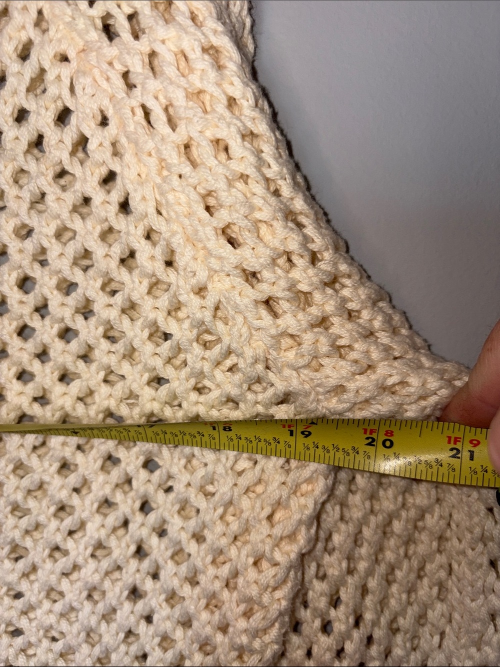 Abercrombie & Fitch Cream Boho Open-Knit Tie Detail Sweater Large - Picture 8 of 8